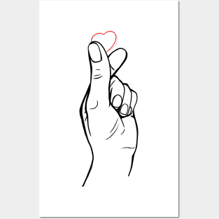 Korean gesture love Posters and Art